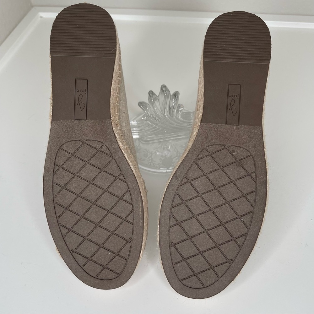 Joie Cara Linen Platform Espadrilles bohemian metallic shimmer boho slip on shoe - Picture 7 of 14